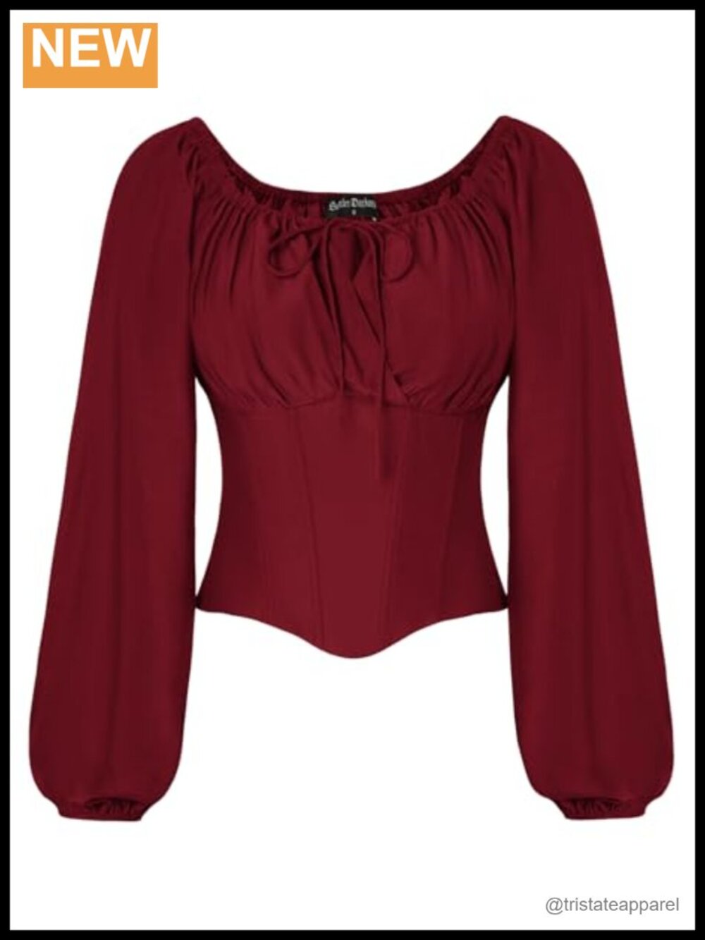 Women's Corset Top Off Shoulder Puff Sleeve Renaissance Blouse Gothic Fitted